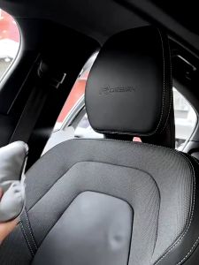 2PCS Car Neck Pillow Universal Car Seat Headrest Neck Rest Pillow Leather Breathable Pad Head Rest Bone Automotive Interior Accessories