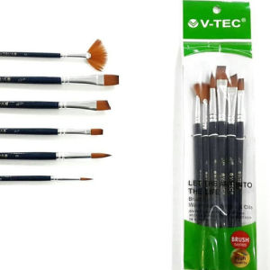 Termurah Premium Quality V-Tec Brush A0107 Set 6 Kuas Lukis Set isi 6 / VTEC Artist Brush Kipas Fan