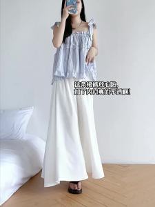 YAYANGREN | White Silk Spandex Skort Summer Lightweight A-line Flared