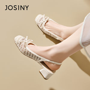Josiny | Lace-up Peep Toe Flats Sandals