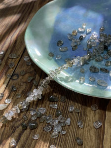 คริสตัลหินสีเขียวธรรมชาติ a ชิ้นส่วน DIY แฮนด์เมด ลูกปัดถัก สร้อยข้อมือ อุปกรณ์ทำเครื่องประดับ วัสดุ S317