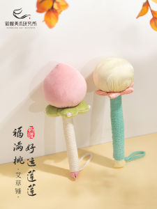 Good Luck Lotus Peach Artemisia Hammer Massage Gift for Birthday Creative Cultural Gift Health And Wellness Museum Souvenir