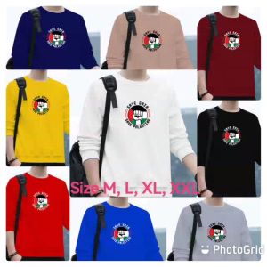 Bisa COD Sweater Keren Kaos Pria Distro Save Gaza Crewneck Trendy Sweatshirt Elegan Sweter Kekinian