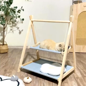 Realmpetz Solid wood cat hammock cradle bed cat nest allseason cat swing cat hammock pet rocking bedcat cradle