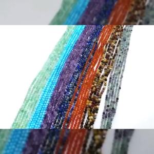 Hạt Đá Topaz Xanh Tự Nhiên Mặt Cắt Tròn 2mm 3mm 4mm Đá Rời Dùng Làm Đồ Trang Sức Tự Chế - Vòng Cổ Vòng Tay Quà Tặng Thủ Công