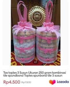 Tas kue kering tas toples kuker tas kue kering lebaran tas bingkisan kue kering 3 susun