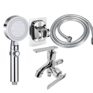 Five-speed Turbocharged Shower Head with Hose Shower Set Bathroom Shower Pipe Tape