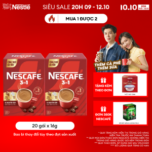[FREESHIP TOÀN QUỐC] [CÔNG THỨC CẢI TIẾN] Combo 2 Hộp Cà phê Hòa tan NESCAFÉ 3IN1 VỊ NGUYÊN BẢN 20 gói Công Thức Cải Tiến - Đậm thơm hài hòa