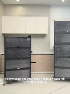 Lemari Dapur Lemari Piring Minimalis Rak Dapur Besi Serbaguna Rak Penyimpanan Multi-layer Rak Oven Microwave