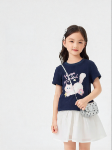 Purcotton | Cotton Breathable Short-sleeve Girl T-shirt