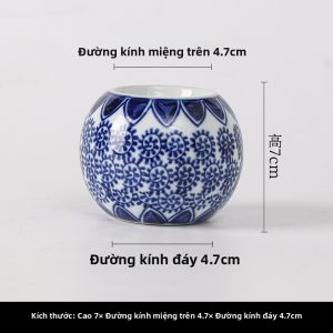 GUANGMANZHI | Đế Nến Trang Trí Gốm Xanh và Trắng Phong Cách Cổ Điển