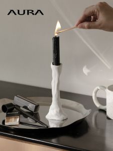 Nordic Minimalist Đèn Cầy Trang Trí Nhà Đồ Trang Trí Độc Đáo Phong Cách Wabi-Sabi Đồ Trang Trí Nhỏ Đồ Trang Trí Sáng Tạo Đèn Cầy Hình Khối