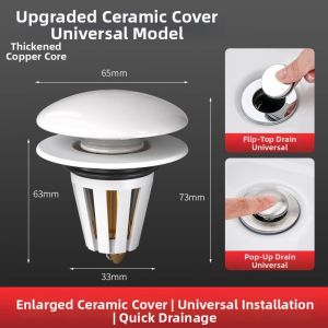 Press Spring Core Ceramic Sink Plug
