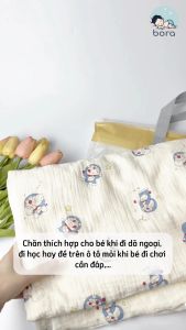 Chăn chần bông muslin cho bé chăn hạt đỗ mềm mại bông nhẹ giữ ấm cho bé