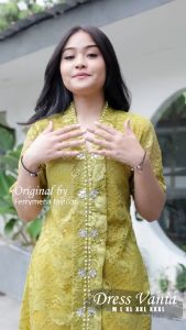 Midi Dress Vania Brokat Jumbo Ld 96cm-130cm Gaun Pesta Wanita Masakini