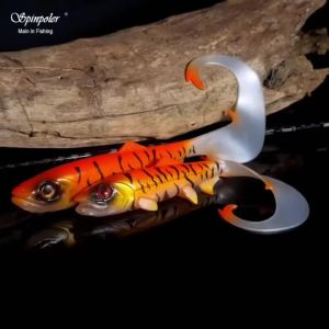 Spinpoler Firebomb Long Wavy Tail Soft Swimbait 17.5cm/22cm Flame Stinger Rig Kit Saltwater Big Game Sea Boat Fishing Lure Peche