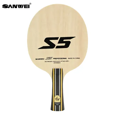 SANWEI S5 Table Tennis Blade 5-Ply Wood Lightweight Ping Pong Blade Base Board for Beginners Training