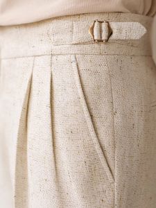 สูง เอว หัวเข็มขัด Paris ผู้ชาย ชุดกึ่งทางการ กางเกง ผ้าม่านขาตรง ชุดสูท กางเกงขายาว ฤดูใบไม้ร่วง ฤดูหนาว Naples Commerce Gentleman