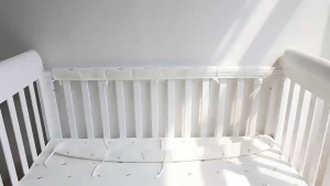 Embroidery Quilted Cotton Baby Bed Bumper Strip Crib Protector Washable Anti-collision Safety Rail Fence
