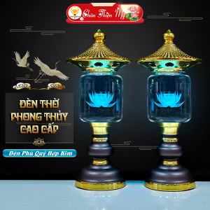 Đèn Thờ Phú Quý Pha Lê Hợp Kim CHÂN THIỆN MỸ Vật Phẩm Phong Thủy Cao Cấp Trang Trí Bàn Thờ M09