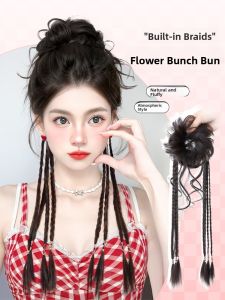 JUZITING | Pompadour Bun Wig with Natural Volume and Half-Up Braids