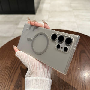 Titanium Grey Lightweight Transparent Frosted Samsung S24Ultra S25+ S23U Wireless Magnetic Absorption Simple Protection Case