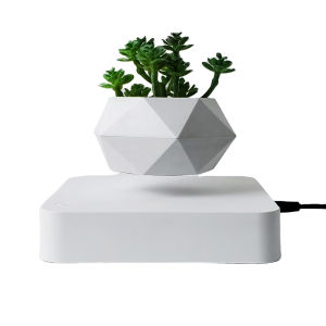 Levitating Air Bonsai หม้อหมุนดอกไม้หม้อ Planters Magnetic Suspension ลอยหม้อกระถางต้นไม้ Home Desk Decor
