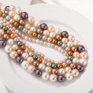 Natural Shell Beads Pearls round Loose Beads Handmade Diy Making Bracelet Necklace Jewelry Material Accessories