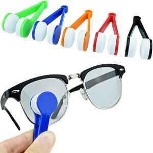 2Pcs Portable Multifunctional Glasses Cleaning Rub Eyeglass Sunglasses Spectacles Microfiber Cleaner Clean Brushes Tools