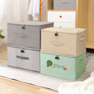 Privacy Lock Storage Box Cotton Fabric Password Protection Household Dormitory Document Storage Safety Box Snack File Storage Box