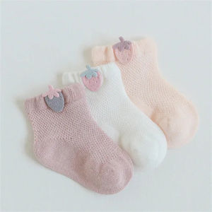 3Pairs/set Baby Girls Boys Socks Summer Mesh Thin Breathable Kids Socks for Girls Cotton Solid Casual Toddler Sock Age for 0-5Y