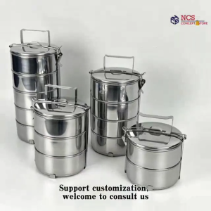 Home2U🏡 Stainless Steel Tiffin Carrier 14cm 2/3/4/5 Tier Food Carrier/Food Container/Lunch Box