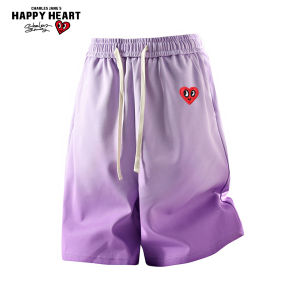 CHARLES JANGS HAPPY HEART | American Gradient Summer Casual Shorts