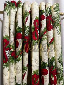 Christmas Ringcurtain 5ft -10ft lenght 56” width (cretona fabric)