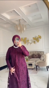 COD Zellina Dress Velvet apk Brokat Mewah Dress Wanita Terbaru 2026 Kekinian Dress Untuk Kondangan