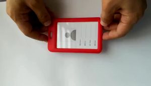 ID Card Holder Case with ID Lace Lanyard for School Kids Work Card PVC Card Name Tag Plate School Supplies