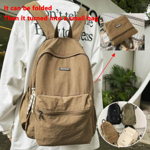 2025 New Foldable Backpack for Women Large Capacity Backpack Simple Korean Version Computer Backpack