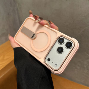 Ốp Lưng Điện Thoại iPhone 17/16/15/14/13/12/11 Pro Max Plus Tương Thích Magsafe Có Chân Đế Gấp Mặt Lưng Mờ Trong Suốt TPU Chống Sốc Từ Tính Trong Suốt