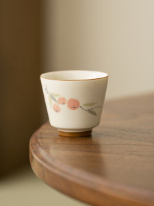 Hand-Painted Ceramic Tea Cup High-End Ceramics Single Cup for Gongfu Tea Drinking Female Style Simple Chinese Style