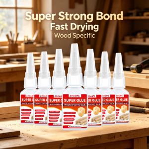 20g Wood Specific Super Glue - Transparent Fast Bonding Adhesive for Furniture Crafts Woodworking & Wood Repairs
