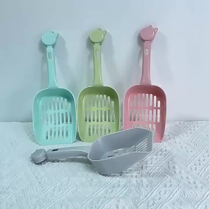 ที่ตักทรายแมว ตักทรายแมว ที่ตักขี้แมว ตั้งเก็บได้ รูปร่างน่ารัก มีน้ำหนักเบา ไม่กินพื้นที่ สีลูกกวาด จับถนัดม ทนทาน