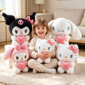 Sanrio | 2027 New Kawaii 25cm Sanrio Plush Toy Jade Dog Kuromi Dressing Doll Doll Plush Toy Stuffed Animal Patung Dolls Birthday Gift