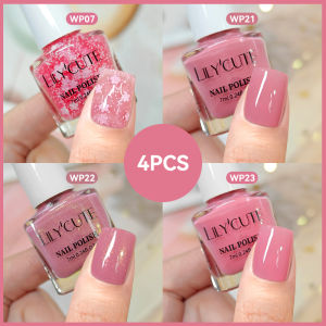 LILYCUTE 7ml 4/6/8/12Pcs Water-Based Nail Polish Set Quick Drying No Need of Lamp Glitter Nail Art Varnish For Nails Manicure