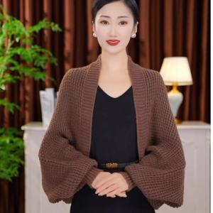 Autumn 2024 New Style Knitted Shawl Loose Warm Versatile Fashionable Slimming Multi-Functional Open Cardigan Outerwear