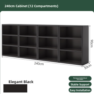 Retro Style Integrated Wall-Mounted Four-Grid Storage Cabinet Simple Floor Standing Cabinet Home Use Drawer Type Organizer