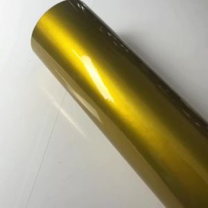 Premium Candy Gloss Metallic Gold Vinyl Wrap Film Self Adhesive Decal Sticker Car Wrapping Foil with Air Release