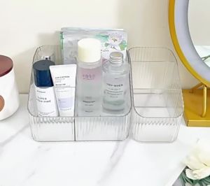 Khay Nhựa Trong Suốt Thiết Kế 3 Ngăn Đựng Đồ Đa Năng Khay Mica 3 Ngăn Giúp Bạn Sắp Xếp Ngăn Nắp Gọn Gàng Tiện Dụng