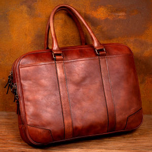 Mantime | Leisure Business Mens Briefcase Genuine Leather Crossbody Bag