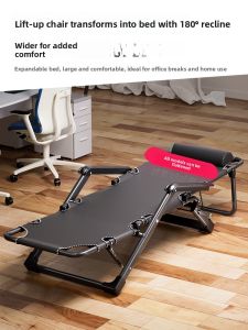 GIANXI Folding Recliner Chair Modern Simple Style Steel Material Office Nap Bed Backrest Sofa Lounger Balcony Home Leisure