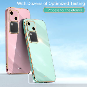 Vivo V30 V2318 Case 6D Plating Silicone Bumper Soft TPU Back Cover Shockproof Matte Phone Case for Vivo V30 VivoV30 5G V2318